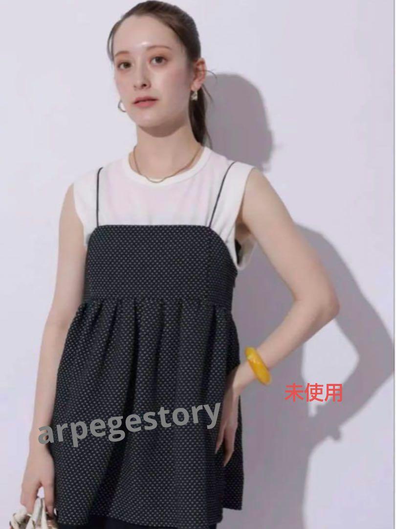 arpegestory ドット ジャガード キャミ チュニック トップス