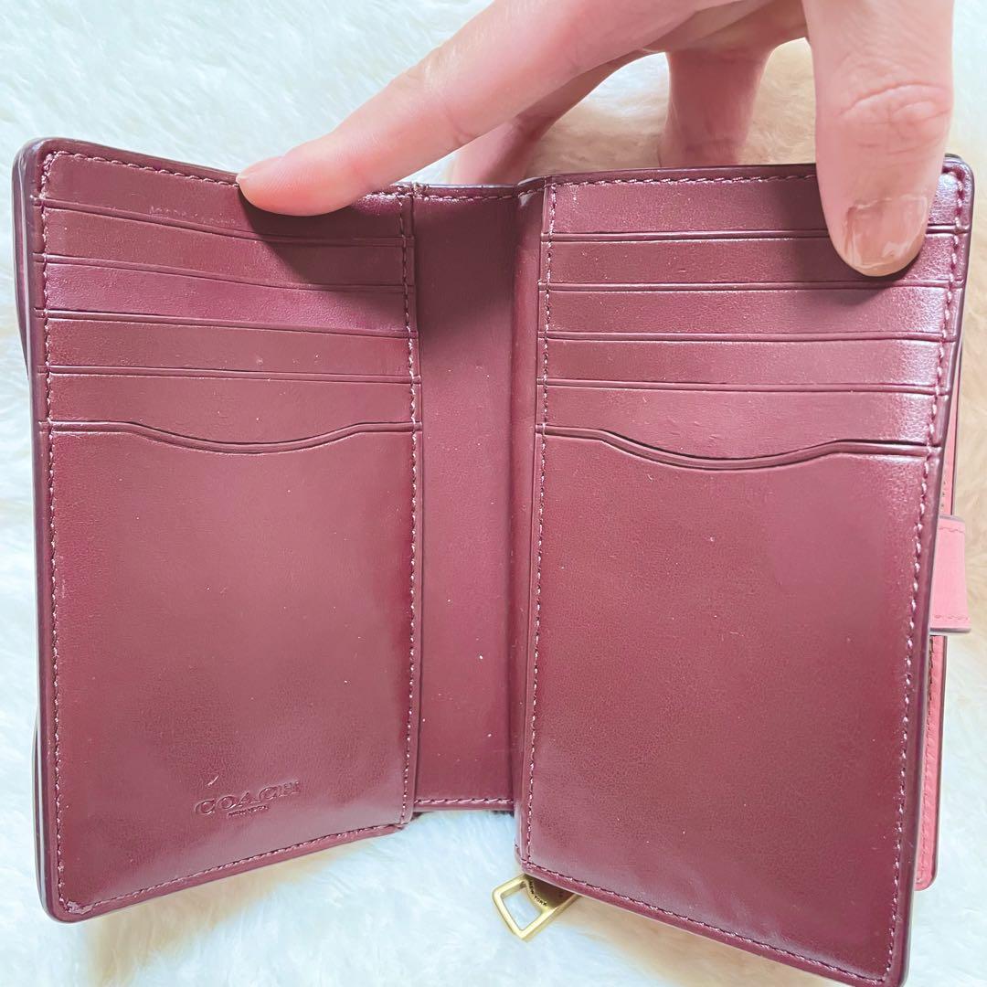 COACH ハットンウォレット ターンロック 二つ折り財布 本革 ボルドー COACH コーチ 二つ折り財布 ハットン ウォレット ターンロック