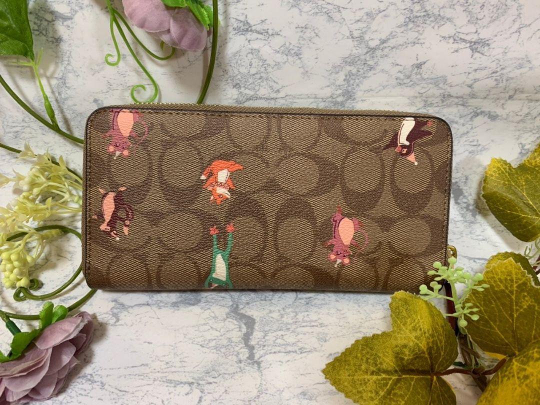 ください❃ 正規品COACH ペンギン アニマル長財布 l7sBE-m30257312439 ねずみ カエル (ください