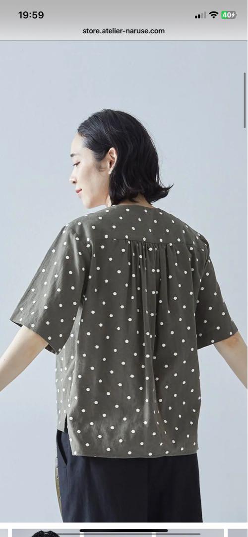 アトリエナルセ コットンリネン水玉Vネックブラウス 新品 - メルカリ