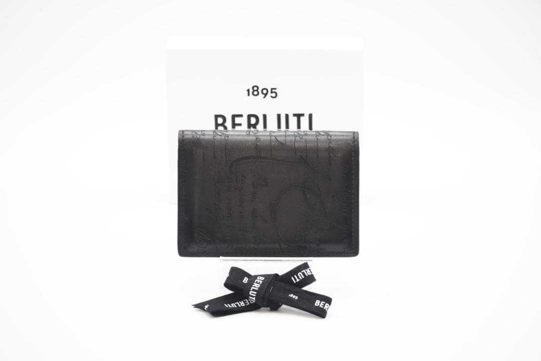 BERLUTI カードケース ジャグア スクリットレザー カードホルダー 黒 A