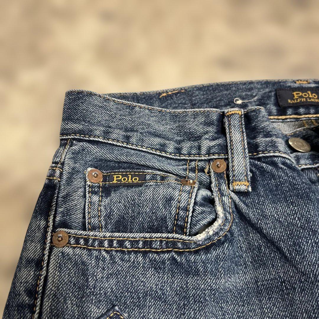 ジャスミン　ポロ ラルフローレン パッチワーク デニム パンツ 25 ポロラルフローレン ワッペン パッチワーク デニムパンツ
