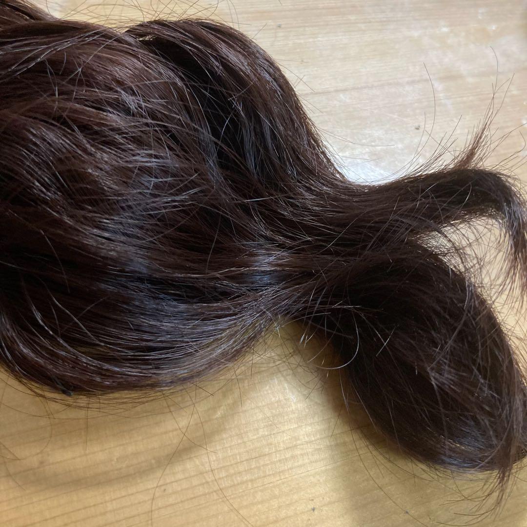 35cm ダークブラウン　ポニーテールウィッグ 人工毛 レディース クリップ式