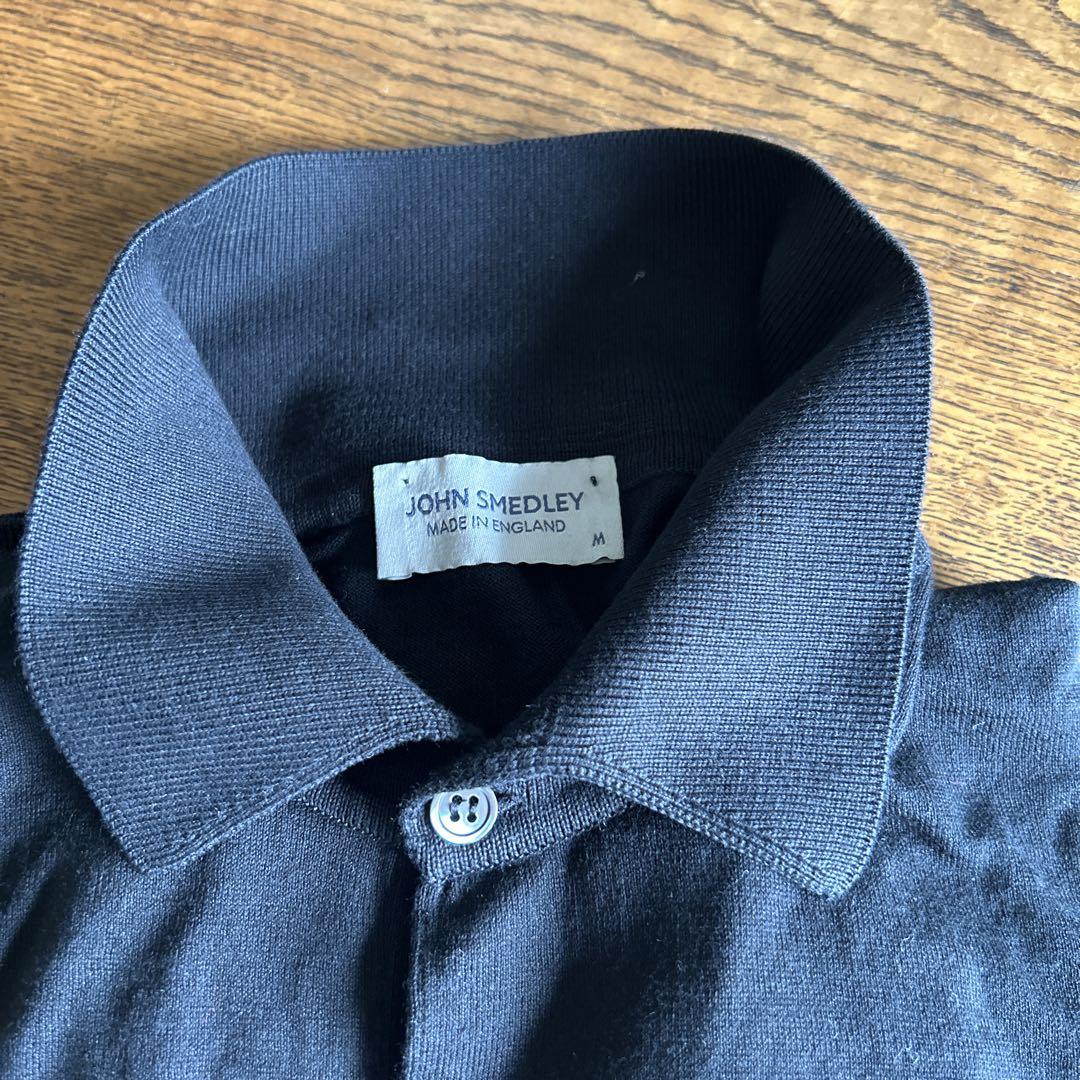 英国製）JOHN SMEDLEY ブラック ポロシャツ　ジョンスメドレー