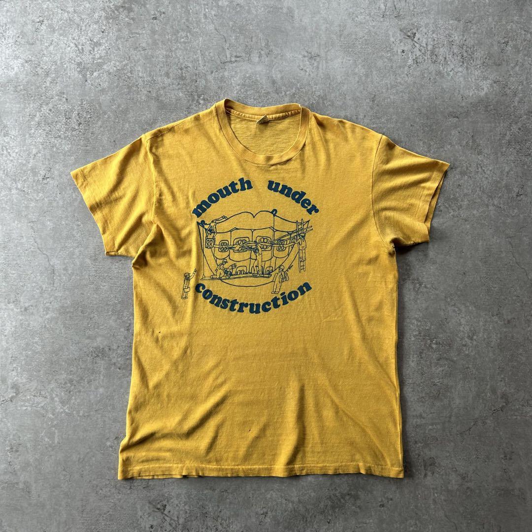 70s Hanes ヴィンテージtシャツ USA製 イエロー L 三角タグ