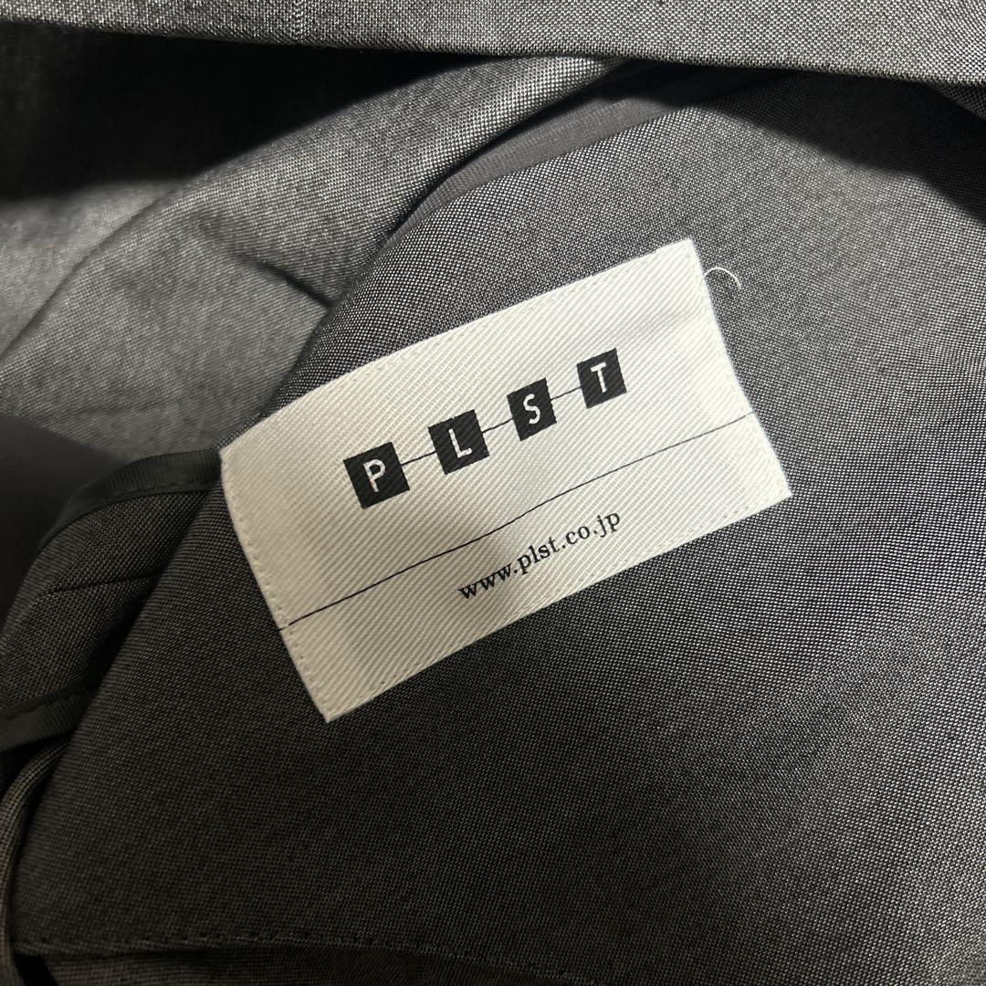 【未使用タグ付き】PLST 綿 ポリエステル テーラードジャケット L グレー