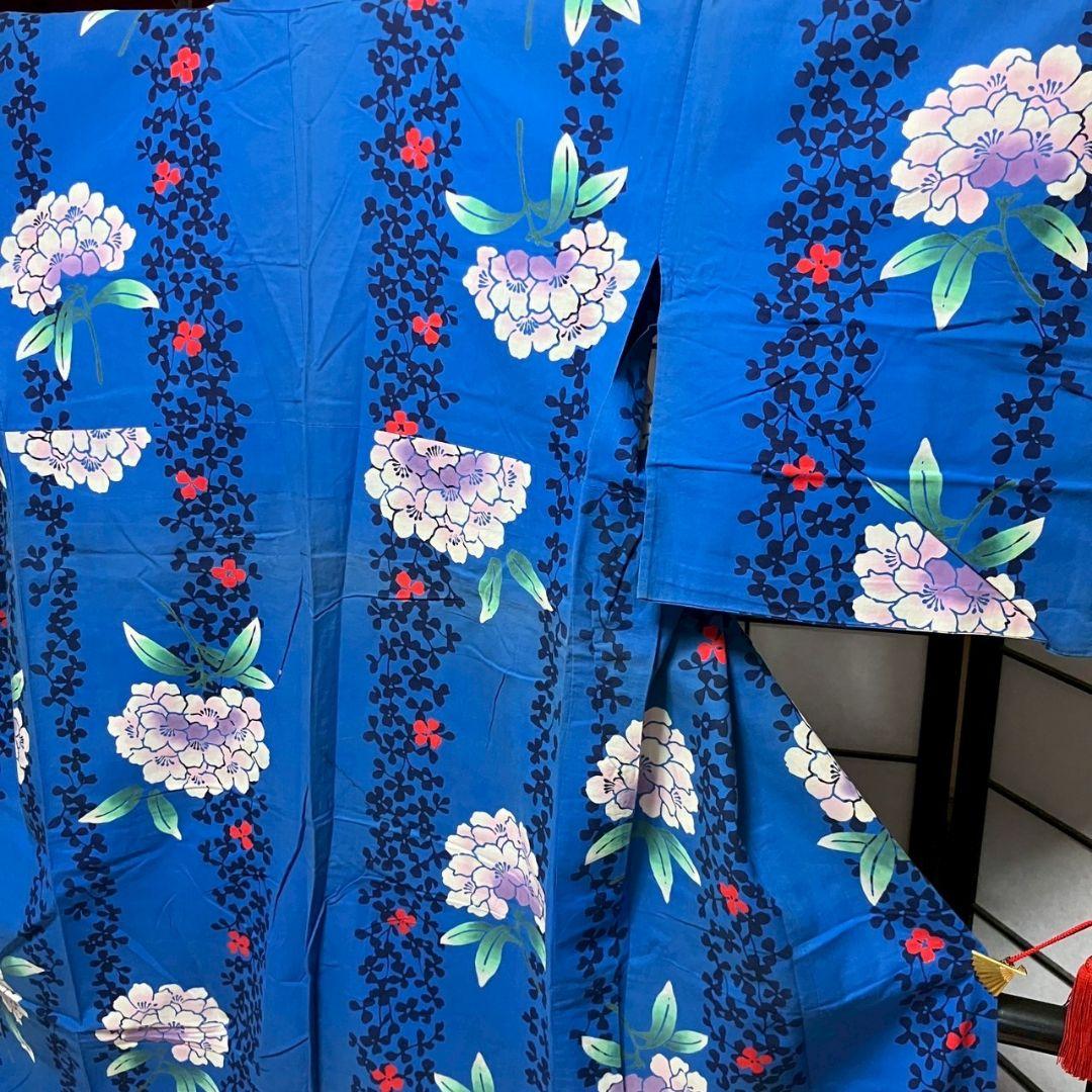 ［4879］浴衣 草花吉祥文様 綿 レディース 着物 ゆかた