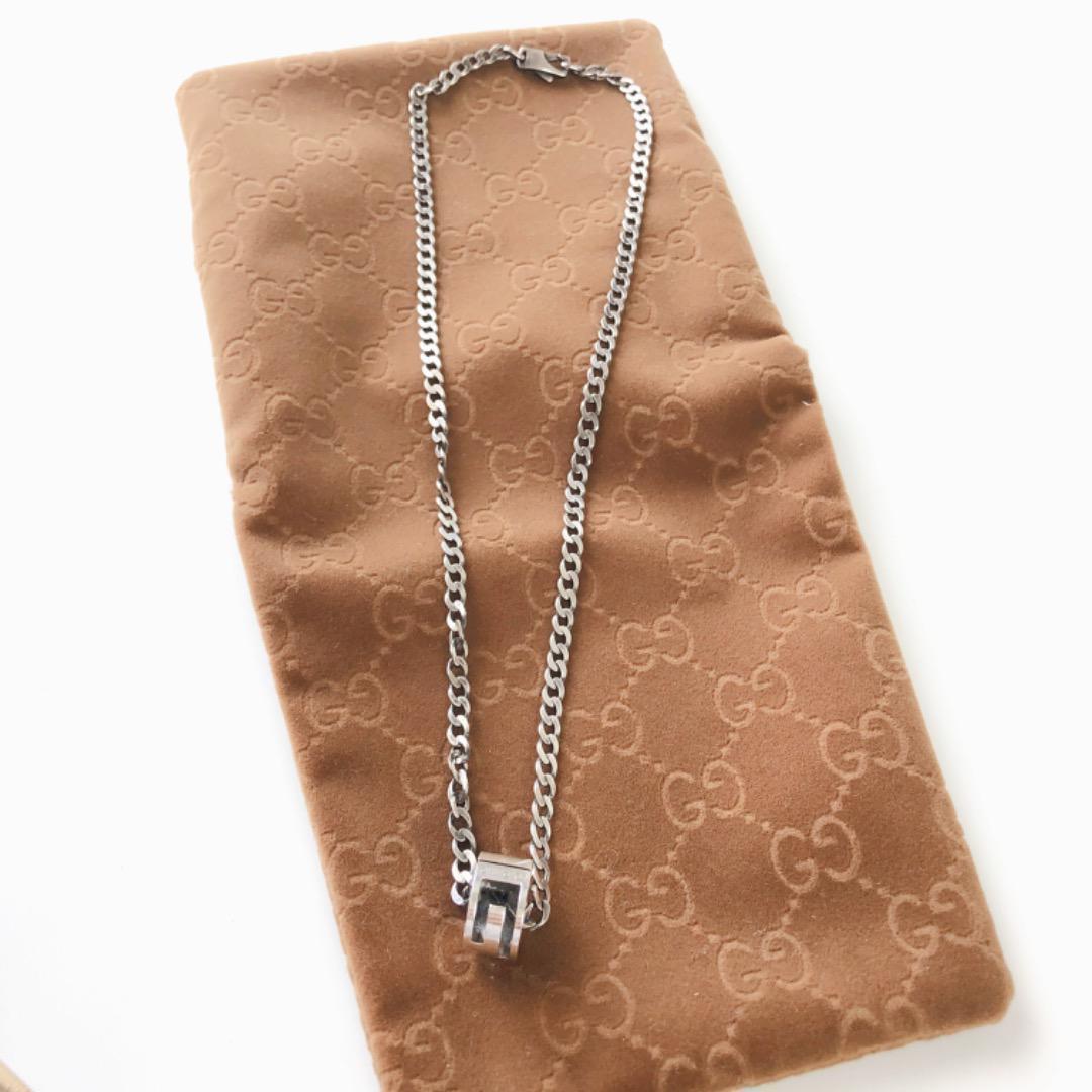 GUCCI グッチ ネックレス カットアウトG リング シルバー925 チェーン ...