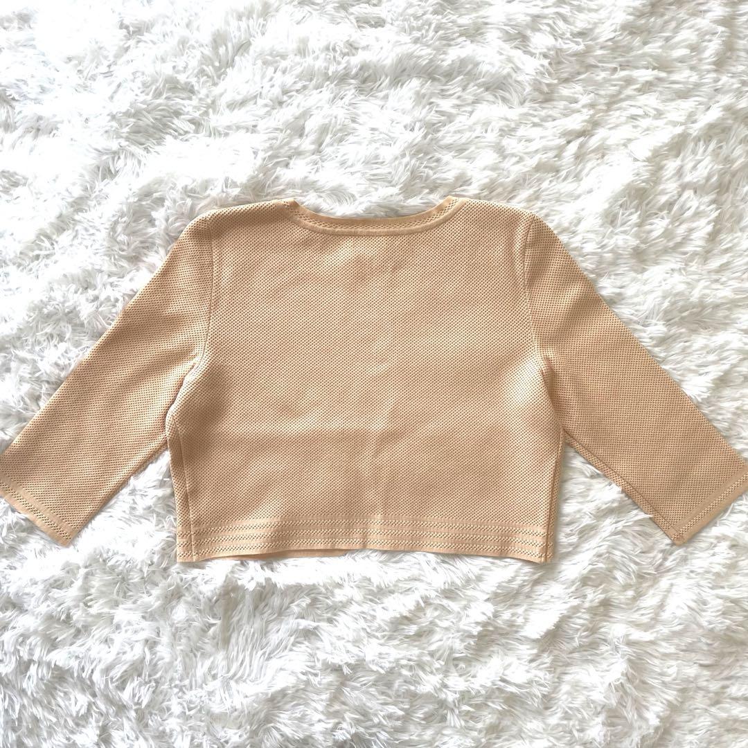 FOXEY 美品✨LL メッシュ ノーカラー カーディガン 羽織り 薄手