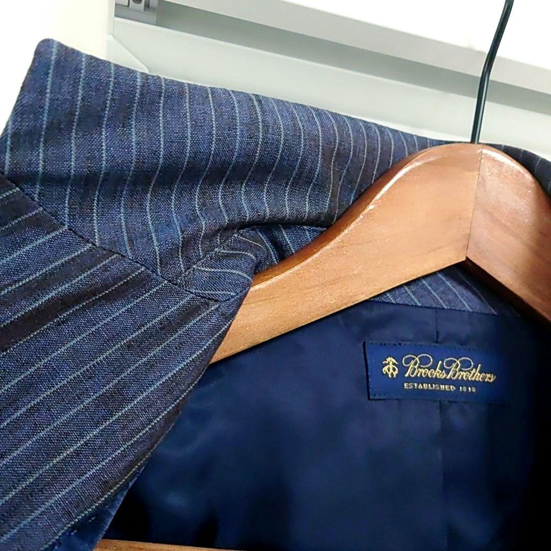 Brooks Brothers リネンスーツ M ネイビー 背抜き