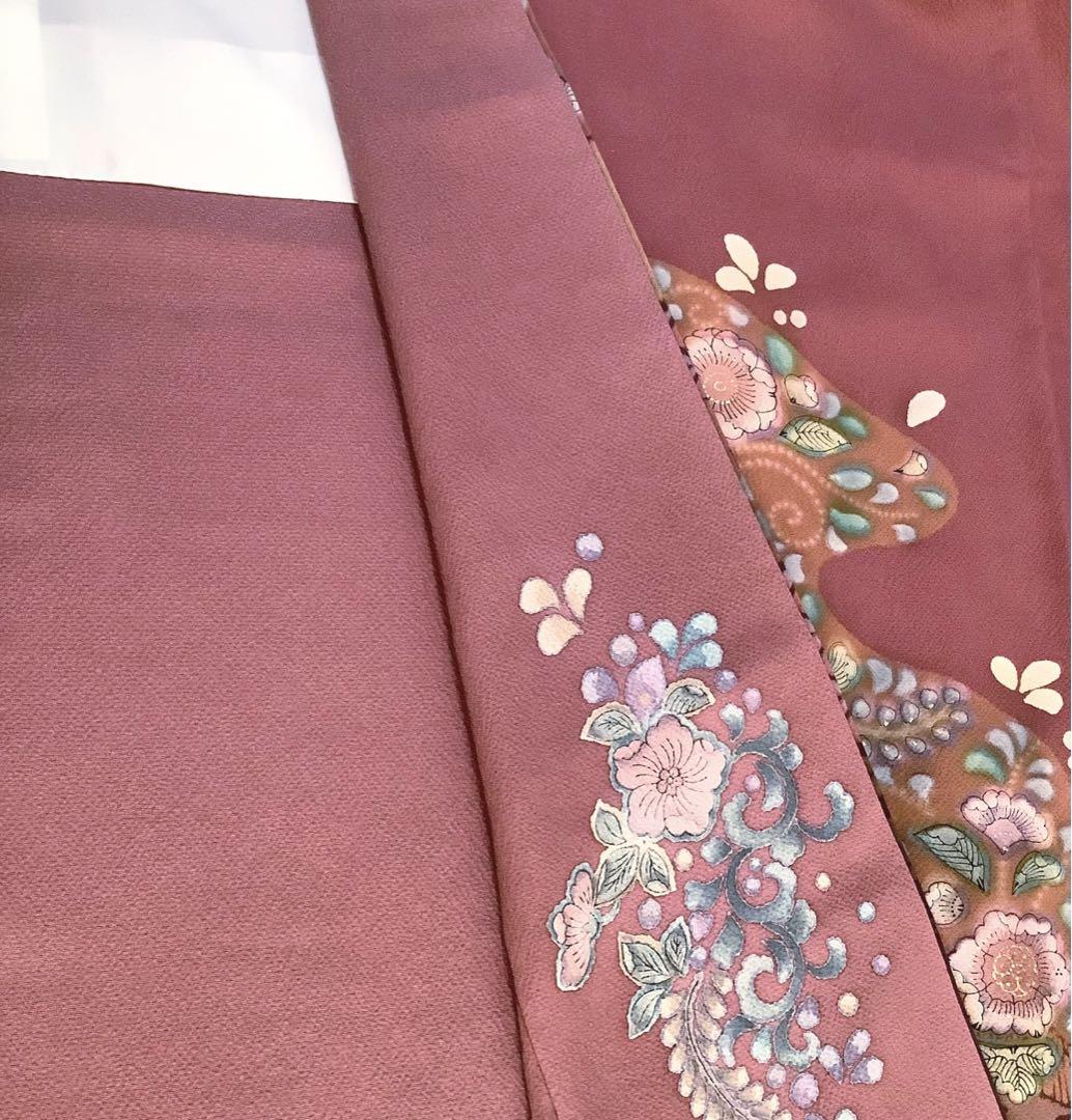 正絹訪問着　辻が花　手描き　暈し染め　(留袖、紬、袋帯なども出品)⑦ 正絹訪問着 辻が花 手描き 暈し染め (留袖、紬、袋帯なども出品)
