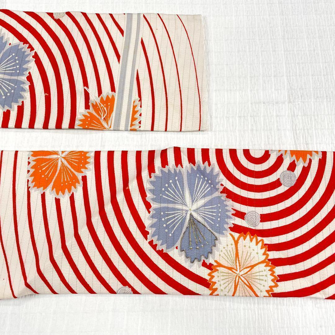 夏帯 名古屋帯 絽 正絹 刺繍 撫子 アンティーク着物 AO-0375