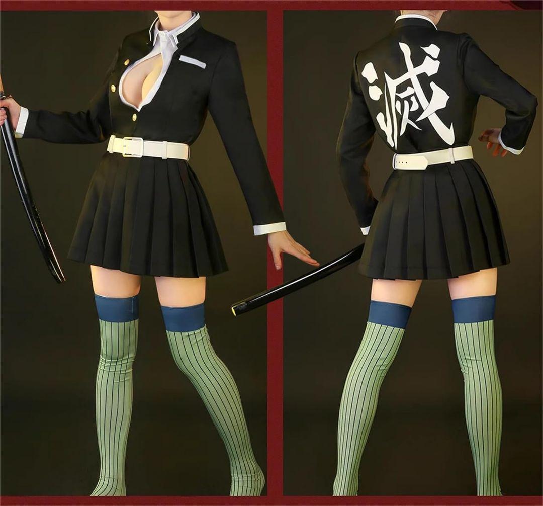 鬼滅の刃 甘露寺蜜璃 コスプレ衣装一式 ウィッグつき 新品