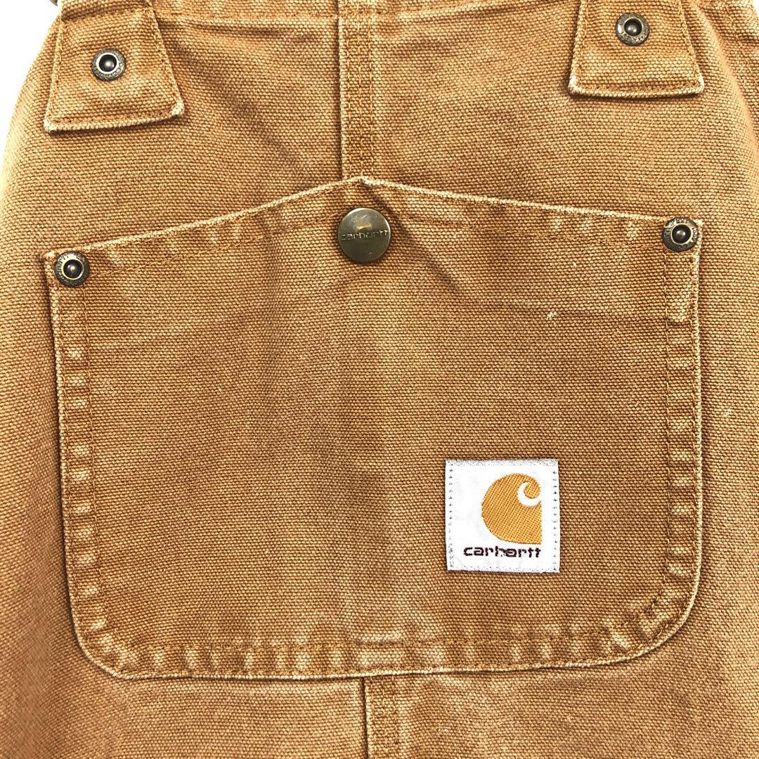 USA古着 carhartt オーバーオール ダック生地 ダブルニー ブラウン.