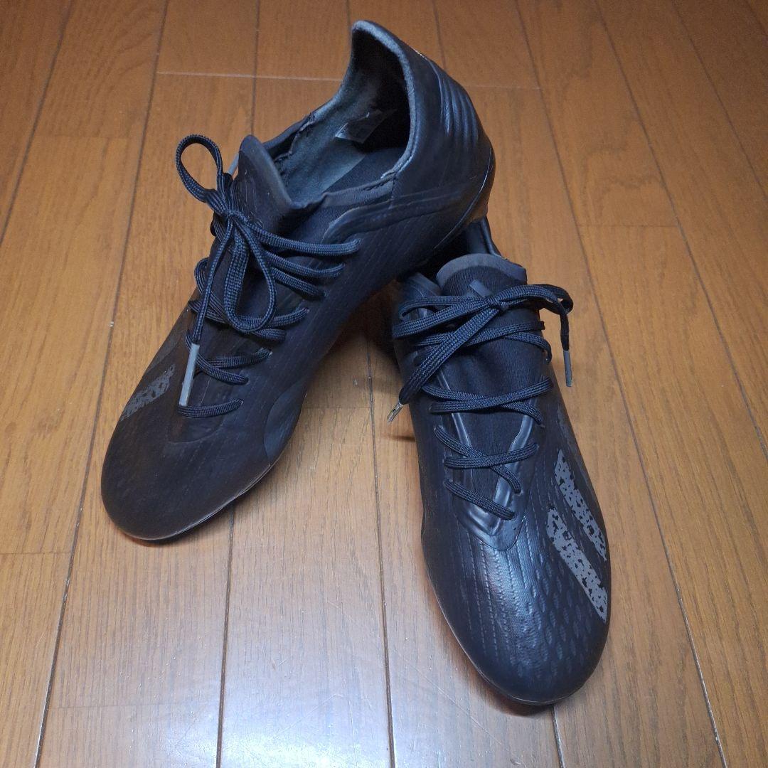 adidas　エックス　サッカー　スパイク　黒　25cm
