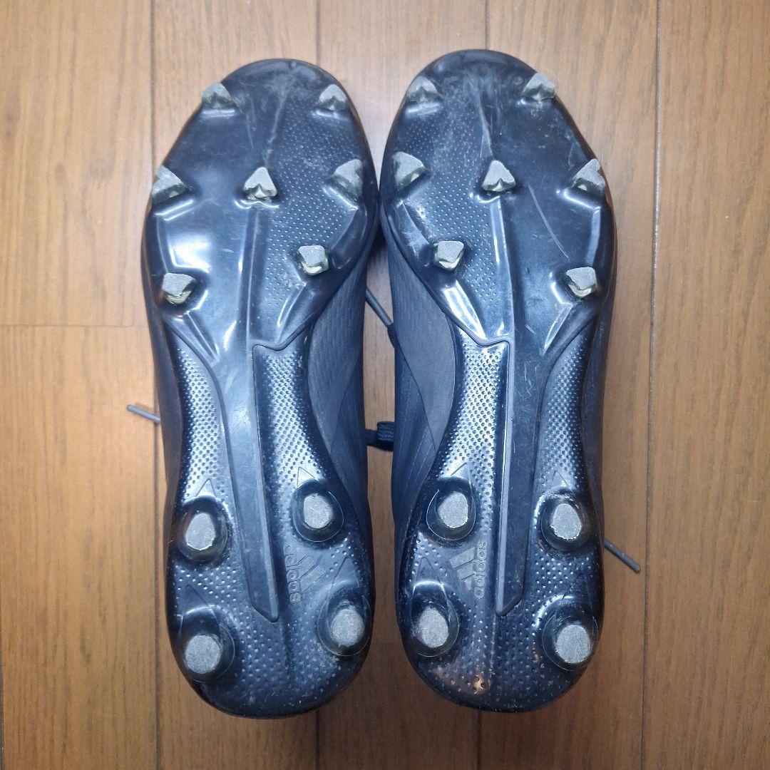 adidas　エックス　サッカー　スパイク　黒　25cm