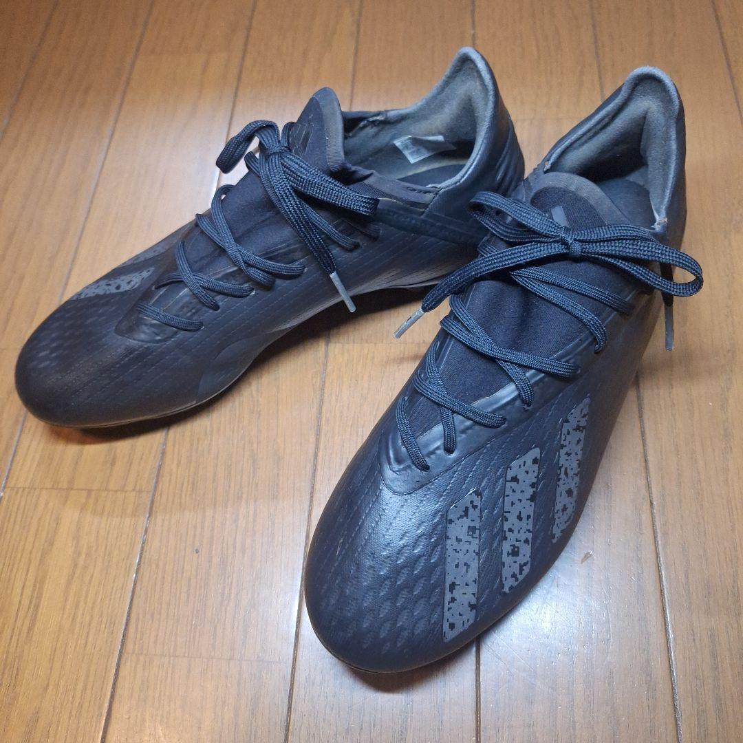 adidas　エックス　サッカー　スパイク　黒　25cm