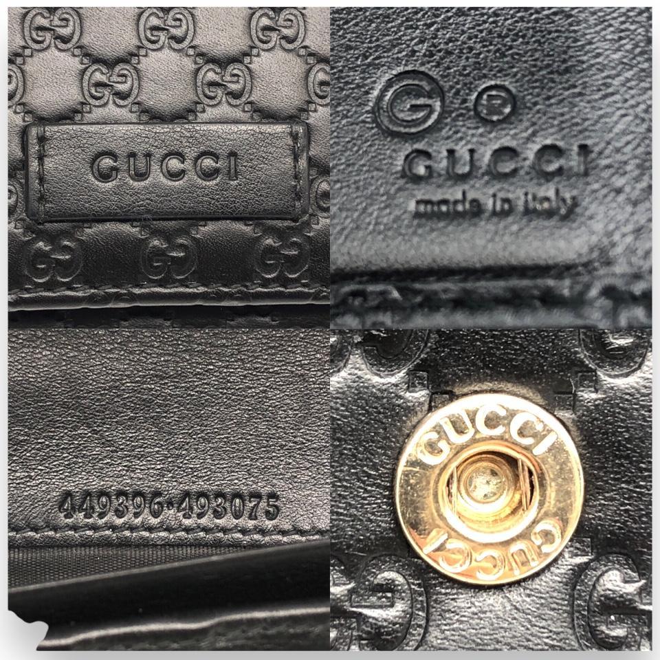 【極美品】GUCCI グッチ マイクロシマ 2つ折り 長財布 ブラック レザー.