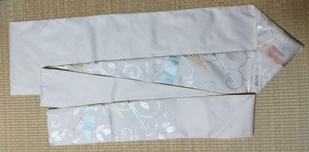 【売約済】新品未使用 名古屋帯 西陣織 唐織 正絹 扇子文様
