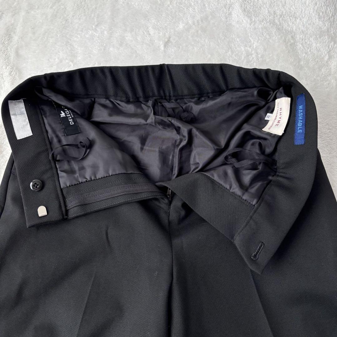 ✨極美品✨ORIHICA オリヒカ　スーツ　ダブル　パンツ　ブラック　銀ボタン