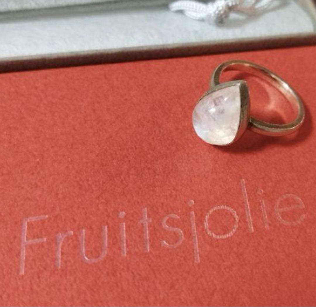 Fruitsjolie ムーンストーン滴型リング13号ペアシェイプ