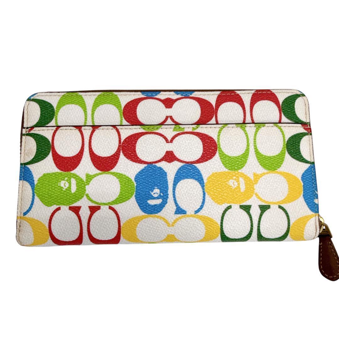 入手困難 BAPE COACH コラボ 長財布 ジップウォレット マルチカラー