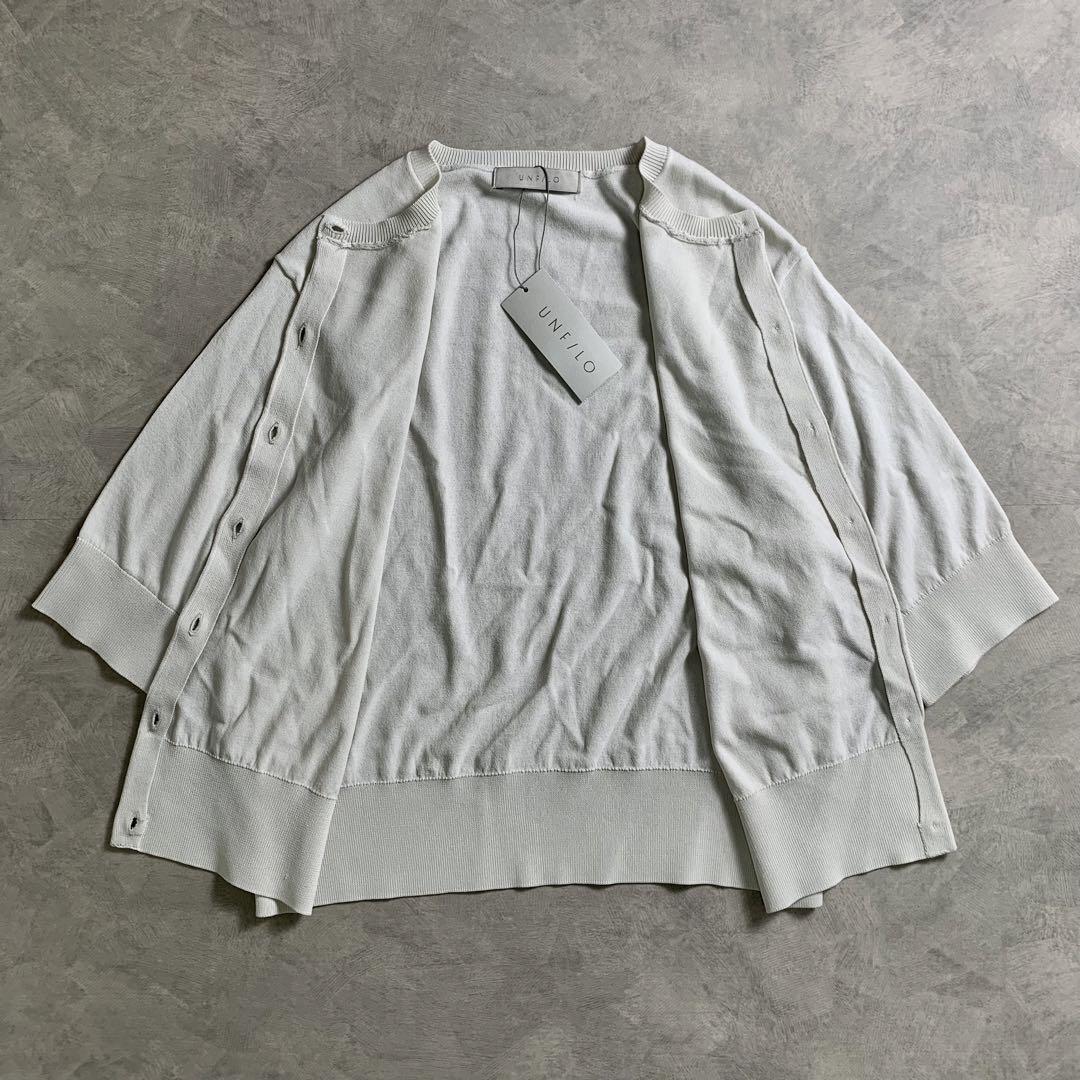 未使用タグ付き　UNFILO 5分袖カーディガン　接触冷感　UVケア　抗菌防臭