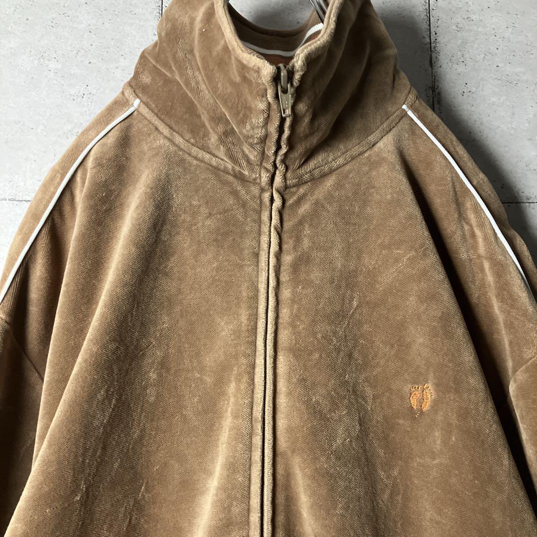 【美品】ハンテン HANG TEN☆トラックジャケット 90s ベロア ブラウン
