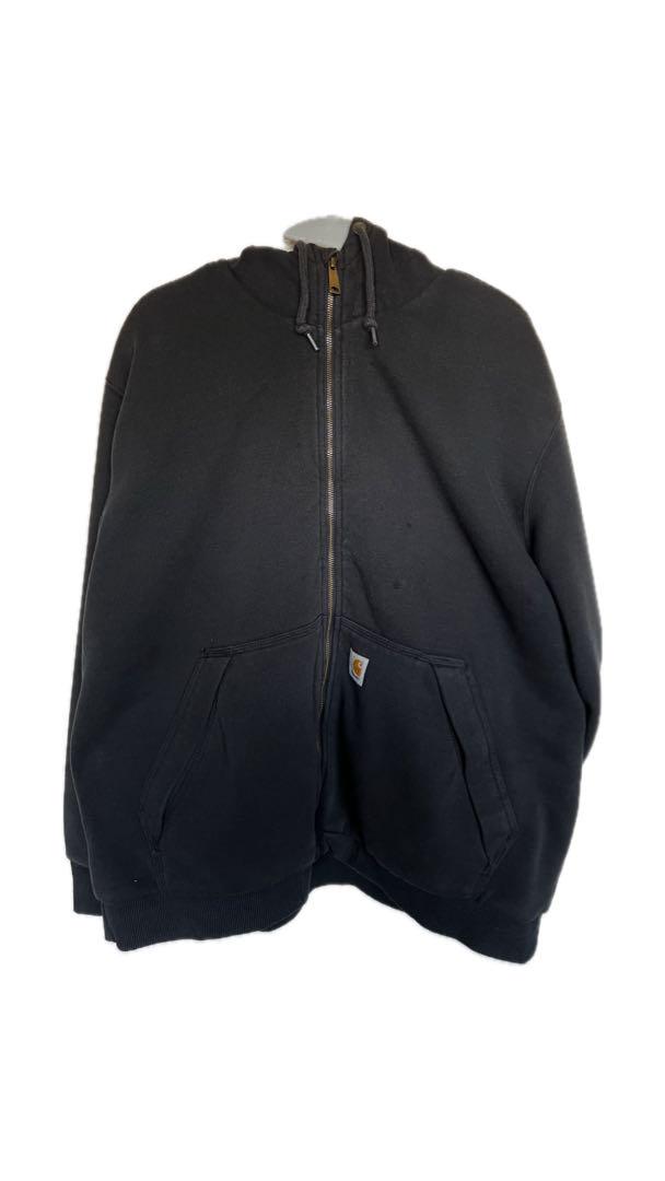 【希少】Carhartt /ボア ジップフーディー/2XL/フェードブラック