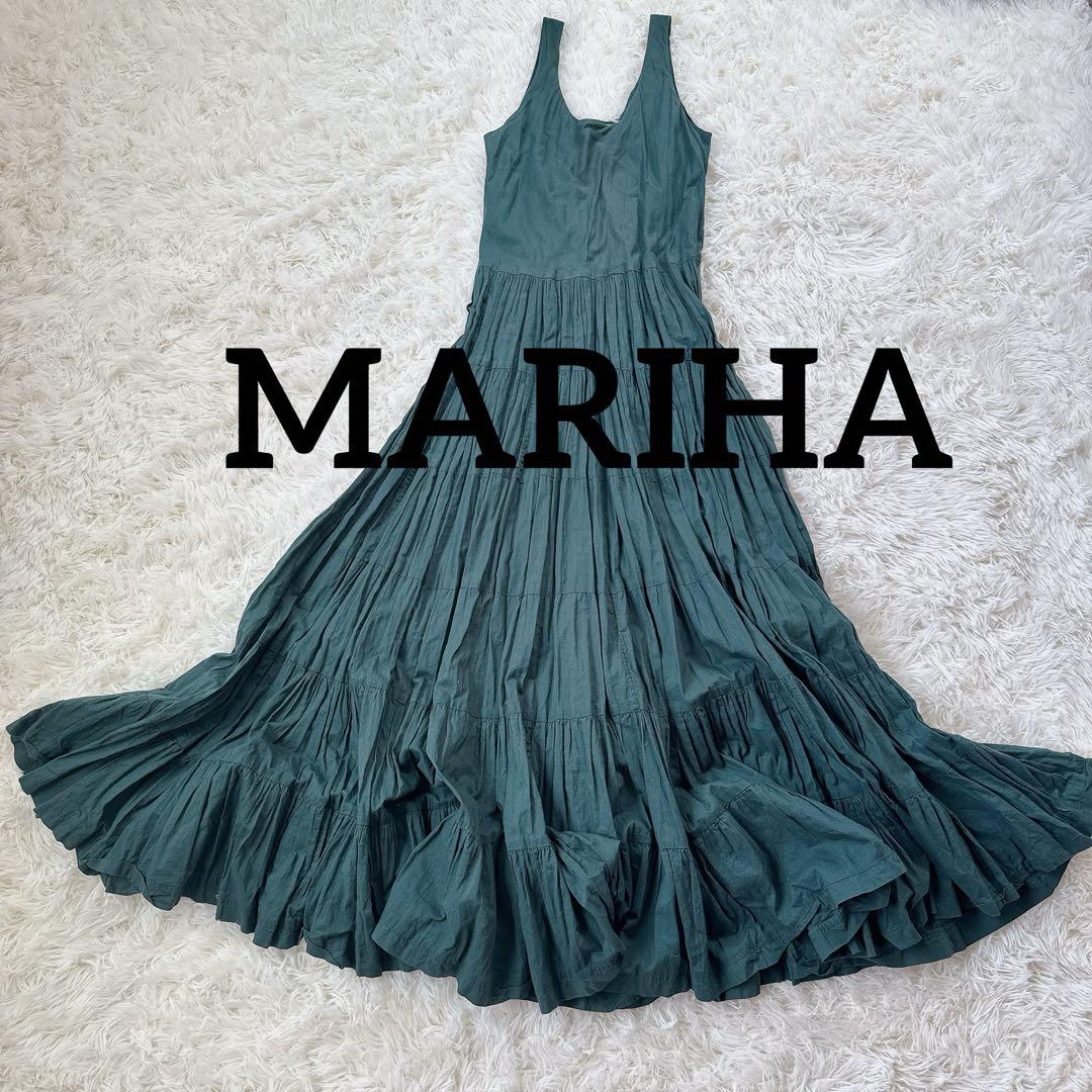 MARIHA マリハ　ノースリーブ　ロングワンピース　ティアード　フレア
