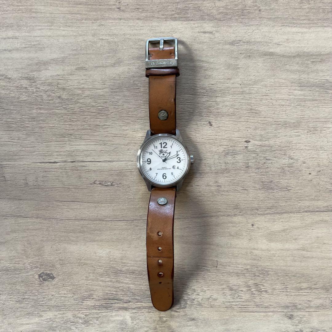 【イルビゾンテ 】ブラウンレザー アナログ時計 38mm