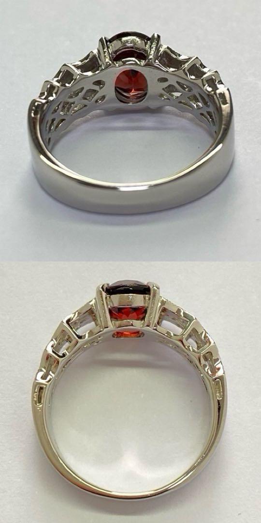 Pt900 天然ロードナイトガーネットリング　2.18ct　1月誕生石