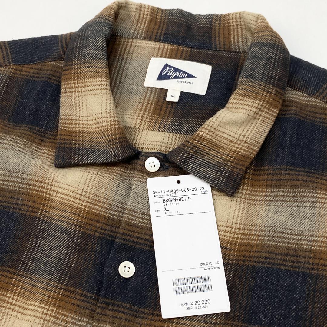 極美品 Pilgrim Surf+Supply 23AW オンブレチェックシャツ トップス