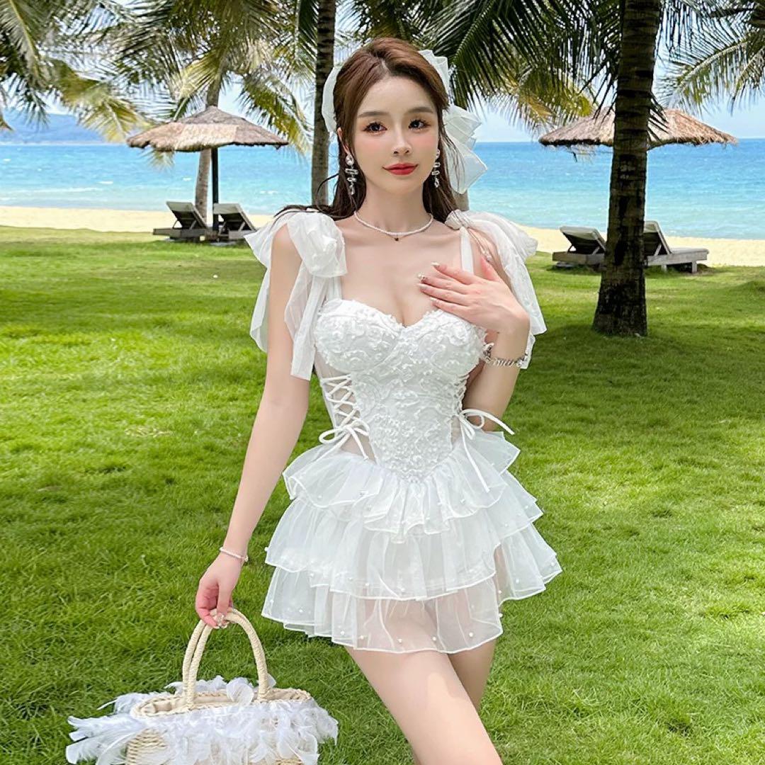 スイムウェア✨スカート付きワンピース夏デートにピッタリ