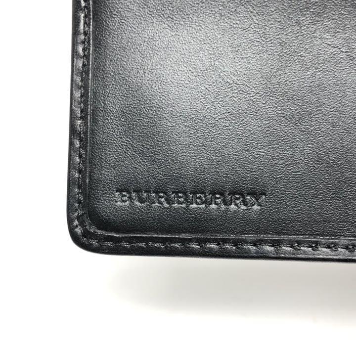 国内全数検品 美品 BURBERRY バーバリー 二つ折り財布 ノバチェック ブラック 黒 ECFd5-m30338895018 限定SALE爆買い