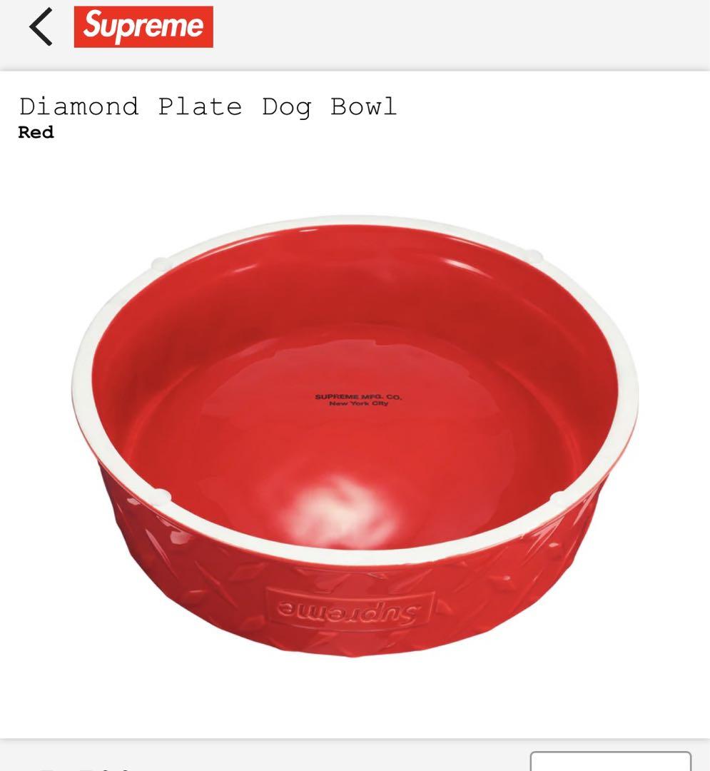 付属品完備　シュプリーム　Diamond plate dog bowl