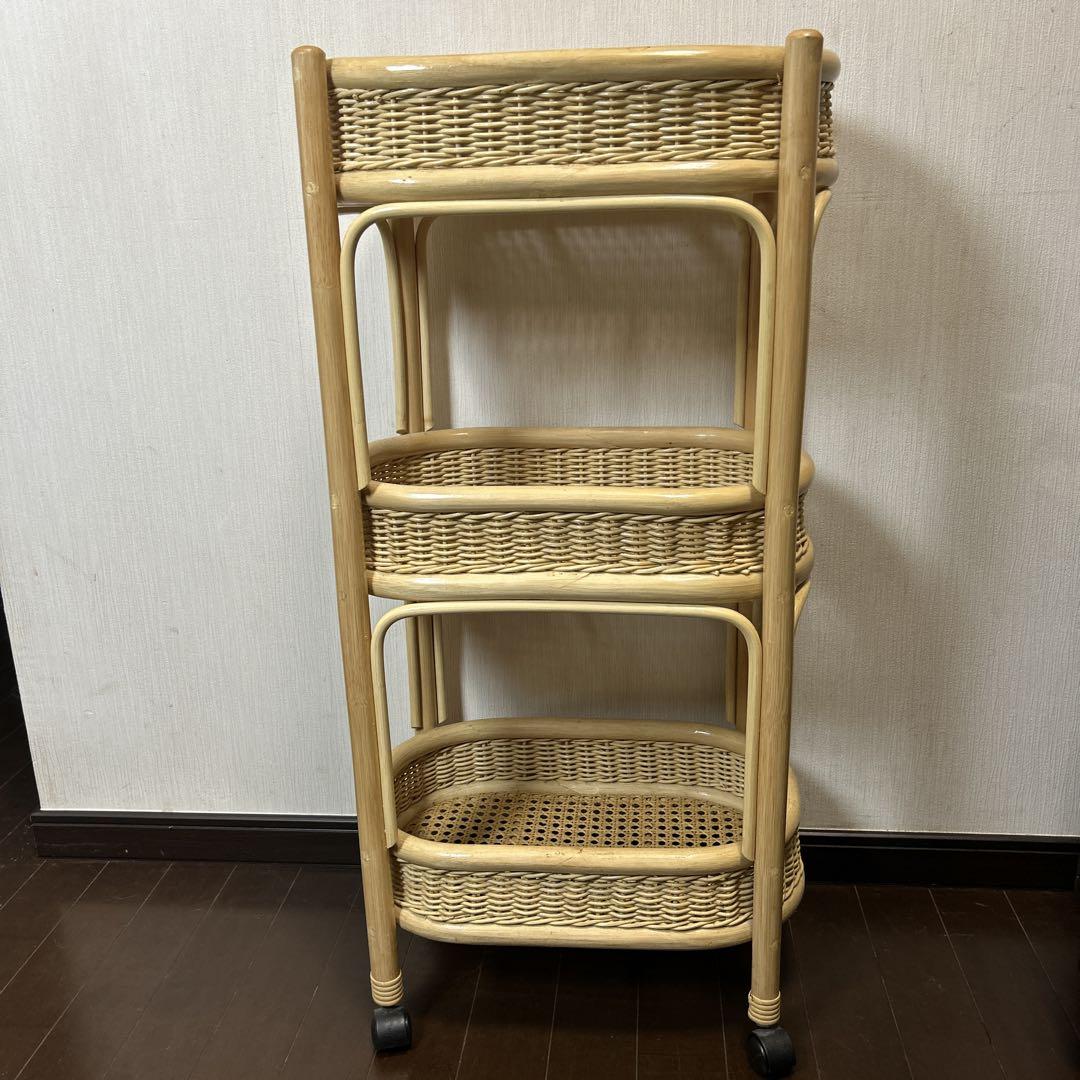 超安い 美品 脱衣かご 脱衣籠 ナチュラル天然素材◾️籐ラタン製 ランドリーラック・洗濯機ラック