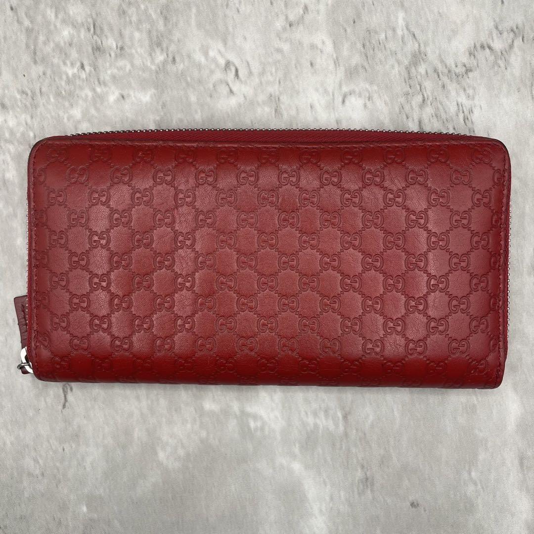 Gucci 赤 レザー 長財布 ジップアラウンド