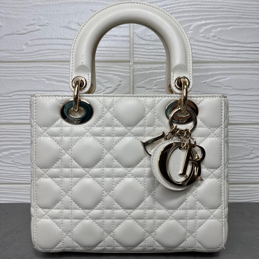 レア　DIOR ディオール　レディーディオール　バッグ　ホワイト