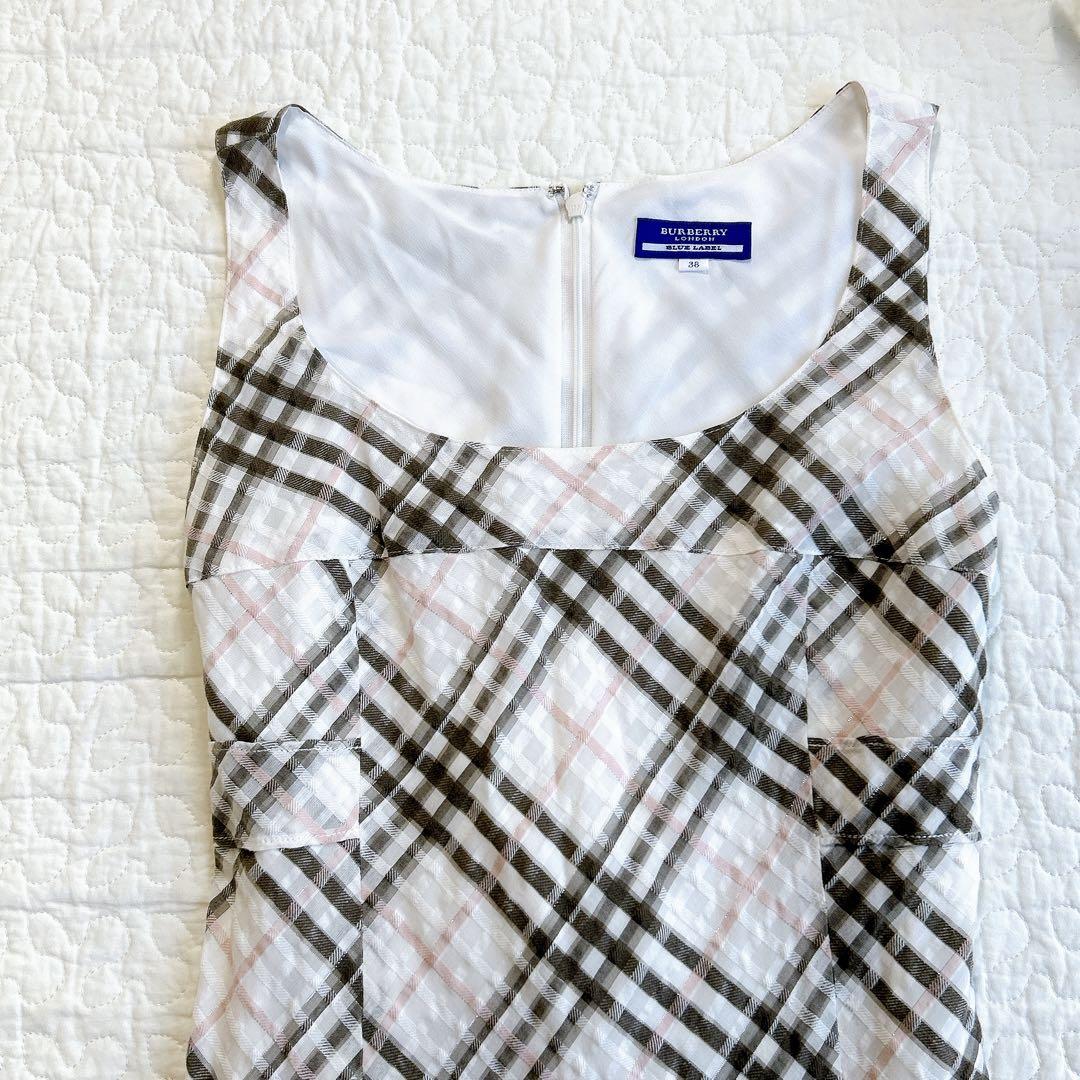 【日本限定モデル】 チェック BURBERRY 未使用級✨ ワンピース フレア リボンベルト ワンピース
