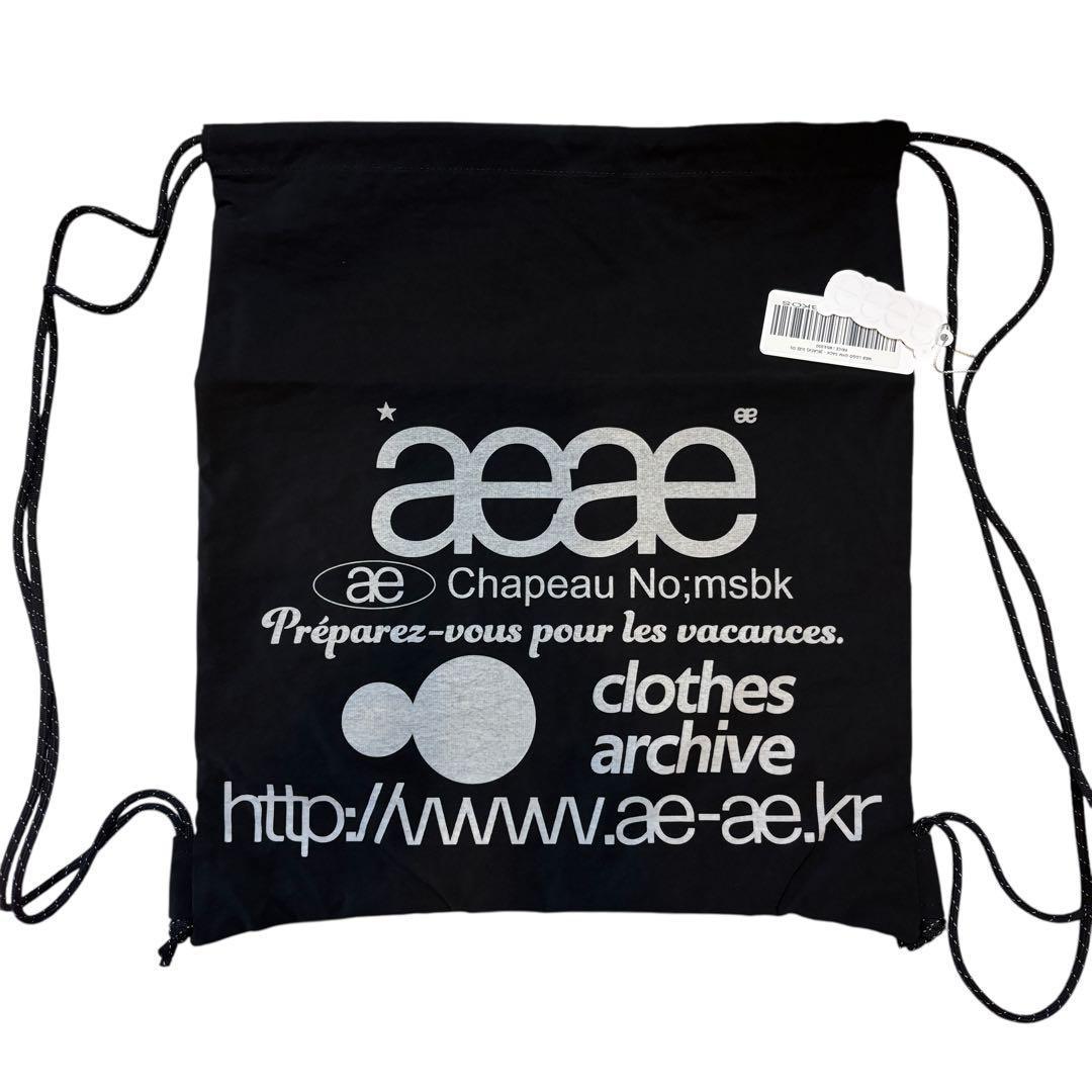 【aeae】 ナップサック BLACK 黒 　人気　エーイーエーイー 正規品 aeae】 ナップサック BLACK 黒 人気 エーイーエーイー 正規品