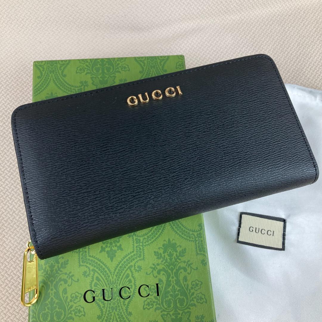 完売品 GUCCI ブラックレザー 長財布 - メルカリ