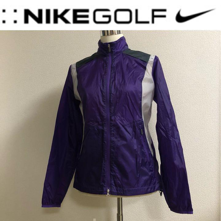 ナイキゴルフ ダブルジップ ナイロン ジャケット パープル Lサイズ