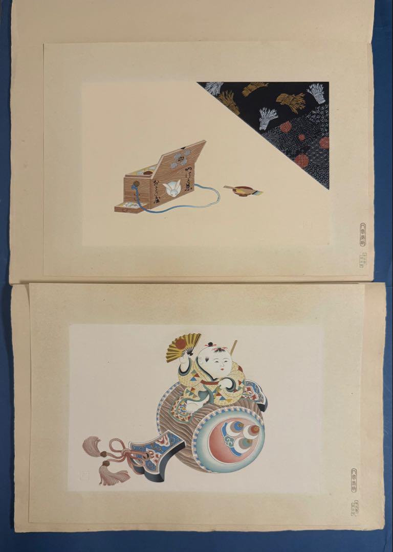 [木版画・新版画]　御伽絵　木版画全15葉　児島玉鳳画　1帙 木版画・新版画] 御伽絵 木版画全15葉 児島玉鳳画 1