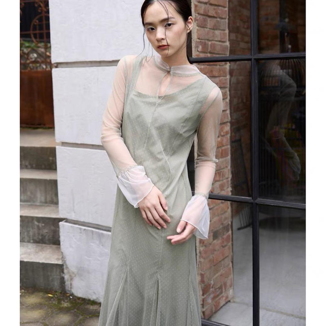 dot tulle sheer mermaid OP 画像3
