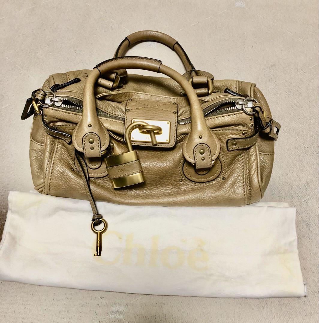 美品♡ クロエ　パディントン　ゴールド金具　南京錠 美品)クロエパディントン南京錠キー付バック