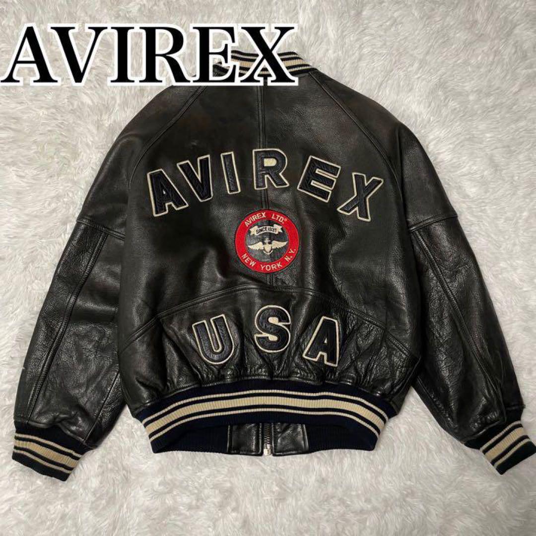 AVIREX ブラック レザージャケット