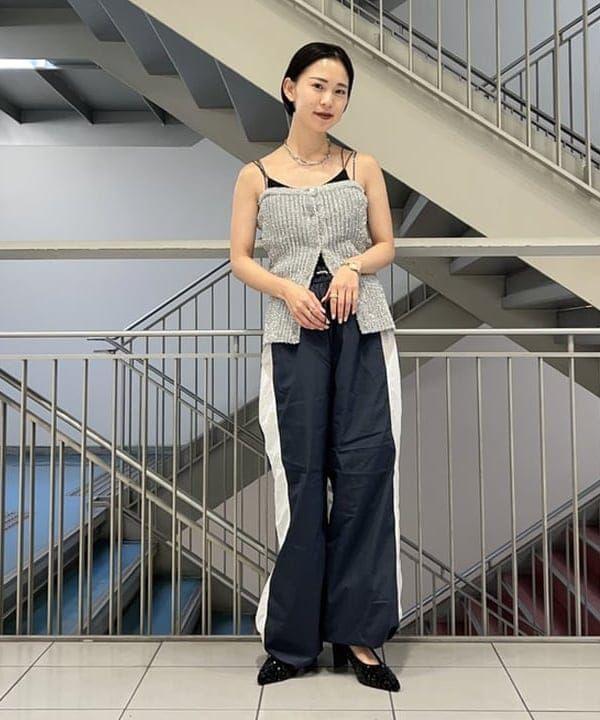 レイビームス パイピング トラック パンツ NAVY サイズ0