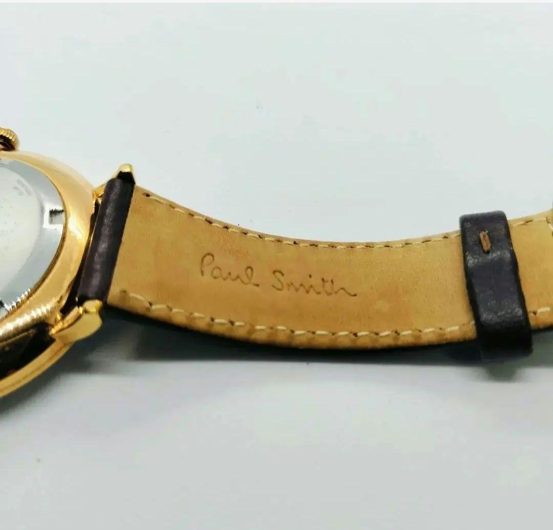 【美品】Paul Smith ポールスミス 腕時計 ラウンド デイト ゴールド