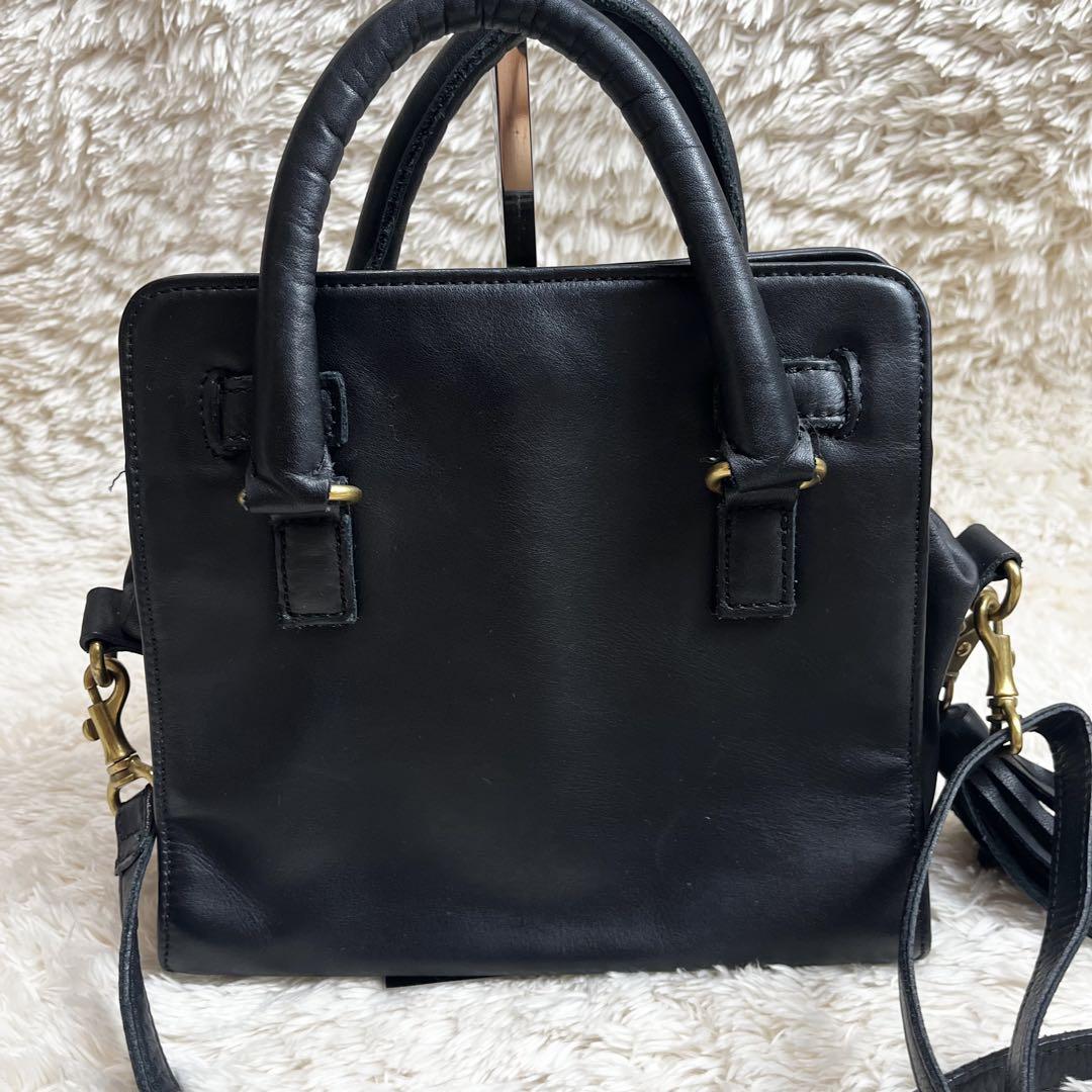 ヴィオラドーロ　ハンド　ショルダー　バッグ　2way レザー　ブラック　金具　黒 ヴィオラドーロ ハンド ショルダー バッグ 2way レザー ブラック